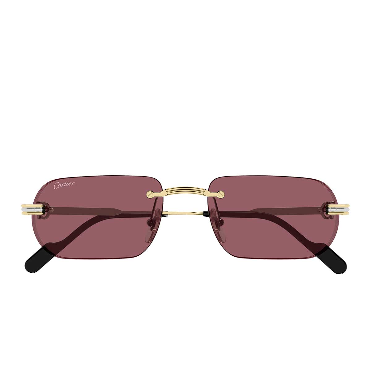 Cartier Occhiali da Sole CT0577S 004 Oro/Rosso Uomo