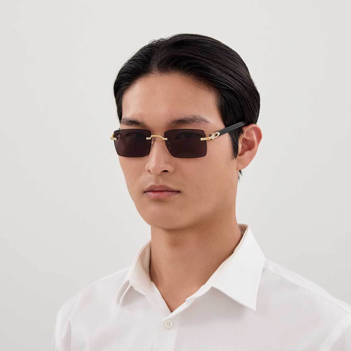 Cartier Occhiali da Sole CT0579S 001 OroNero/Grigio Uomo 4