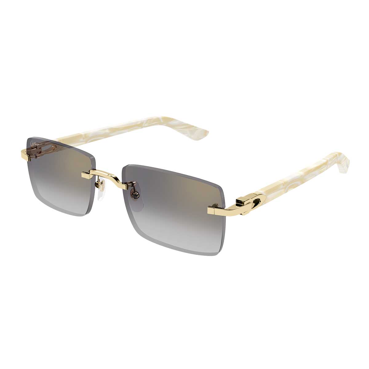 Cartier Occhiali da Sole CT0579S 003 OroAvorio/Grigio Uomo 2
