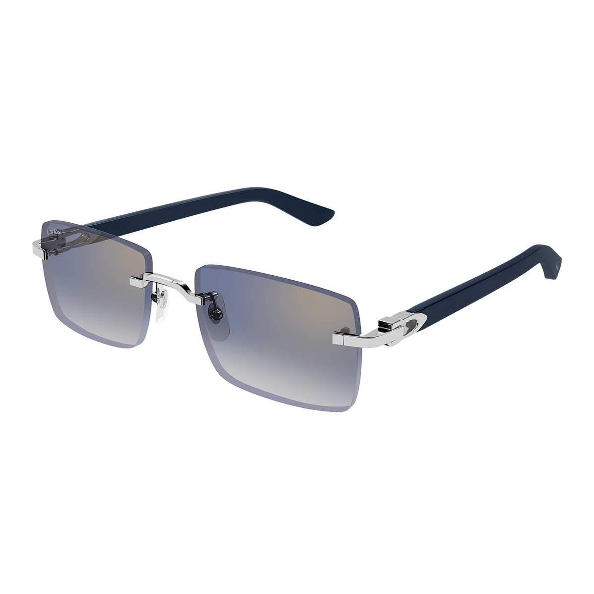 Cartier Occhiali da Sole CT0579S 008 ArgentoBlu/Blu Uomo 2