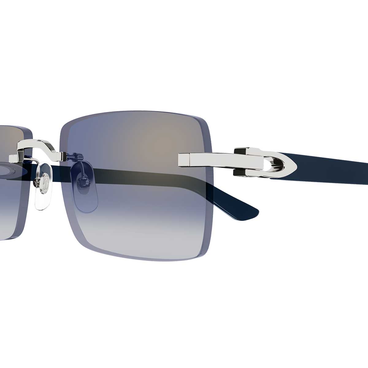 Cartier Occhiali da Sole CT0579S 008 ArgentoBlu/Blu Uomo 3