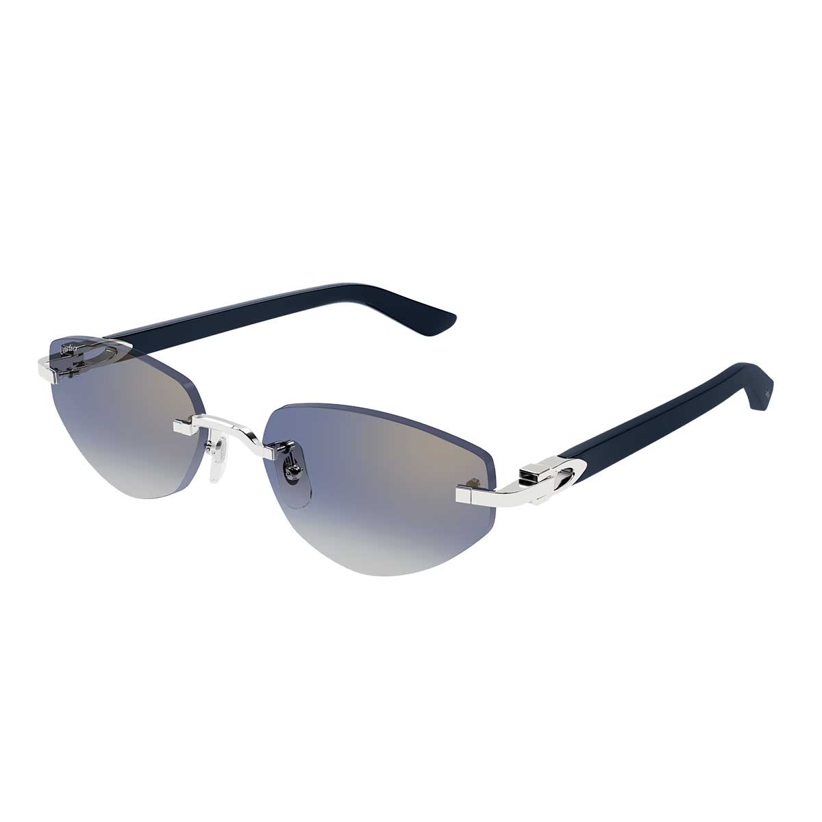 Cartier Occhiali da Sole CT0580S 004 ArgentoBlu/Blu Donna 2