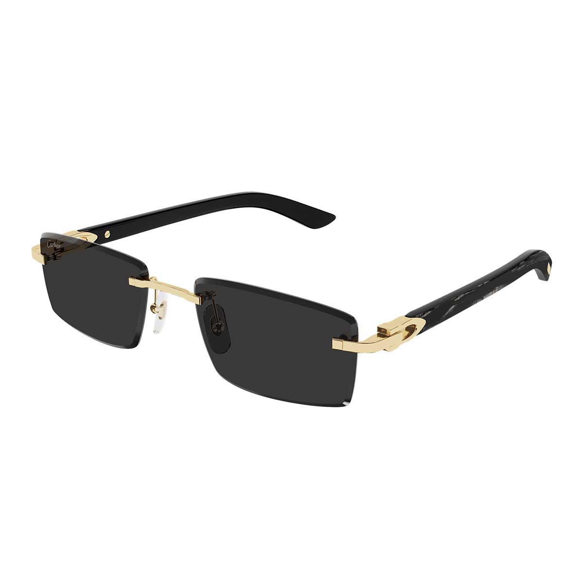 Cartier Occhiali da Sole CT0582S 001 OroNero/Grigio Uomo 2