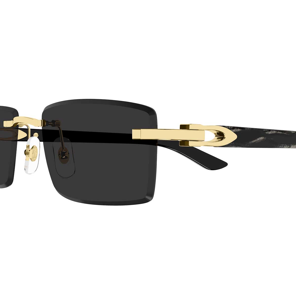 Cartier Occhiali da Sole CT0582S 001 OroNero/Grigio Uomo 3