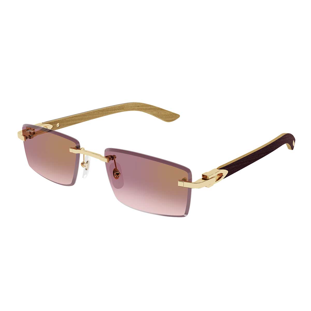 Cartier Occhiali da Sole CT0582S 002 OroBurgundy/Rosso Uomo 2