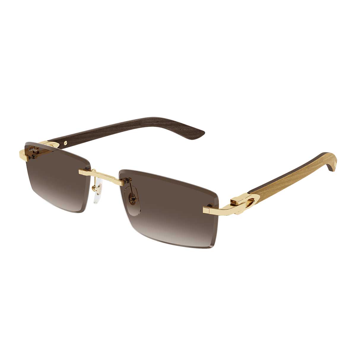 Cartier Occhiali da Sole CT0582S 003 OroGiallo/Marrone Uomo 2