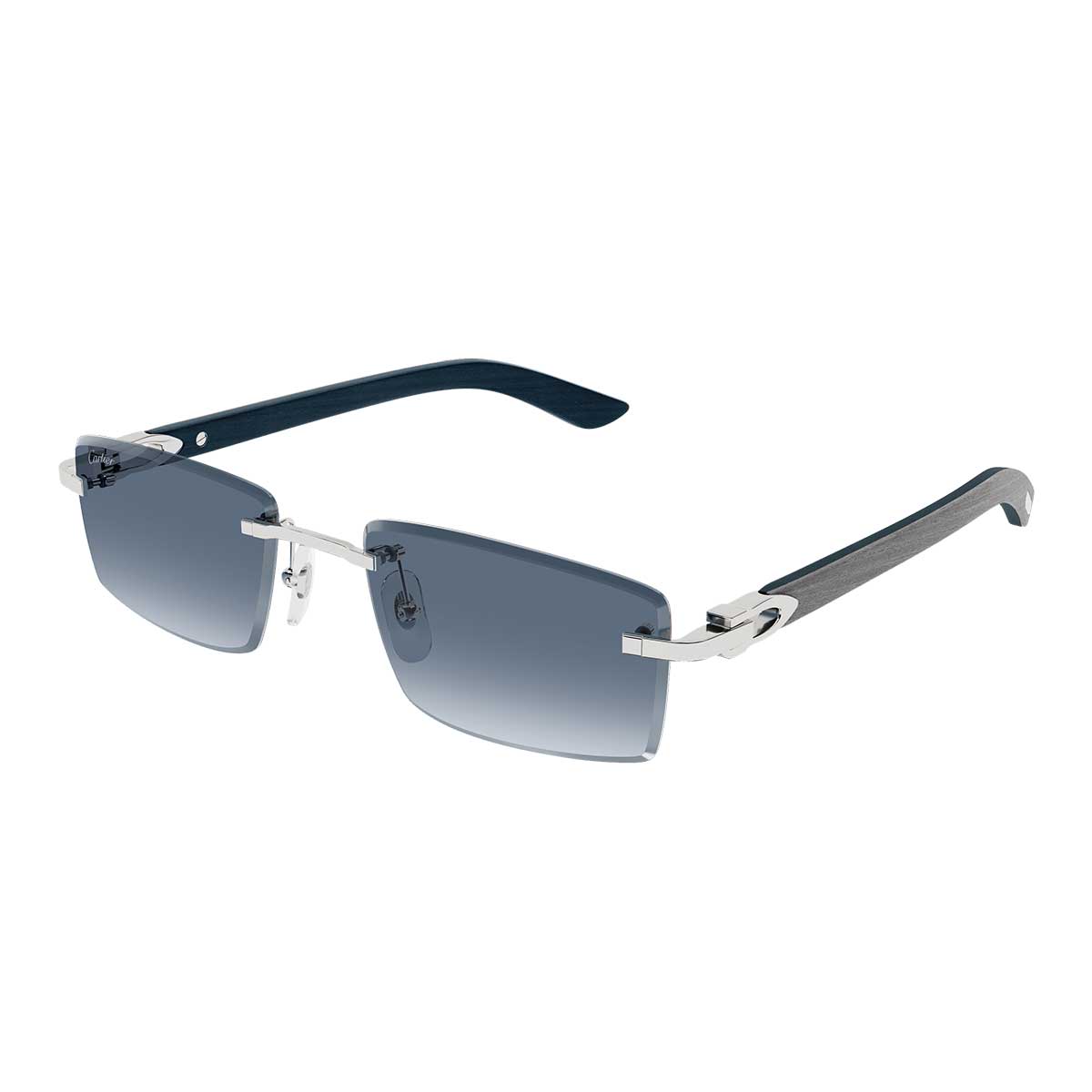 Cartier Occhiali da Sole CT0582S 004 ArgentoGrigio/Blu Uomo 2