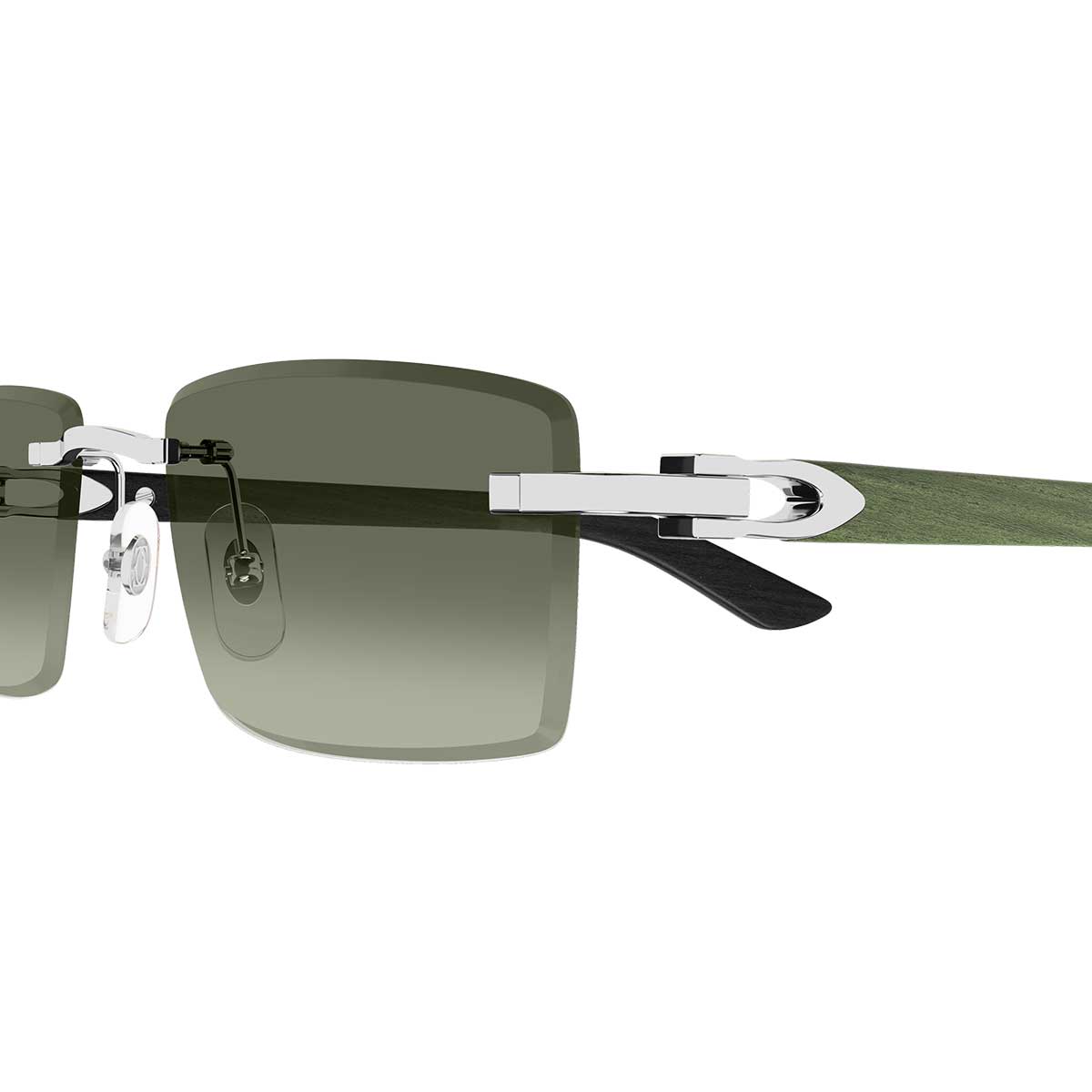 Cartier Occhiali da Sole CT0582S 005 ArgentoVerde/Verde Uomo 3