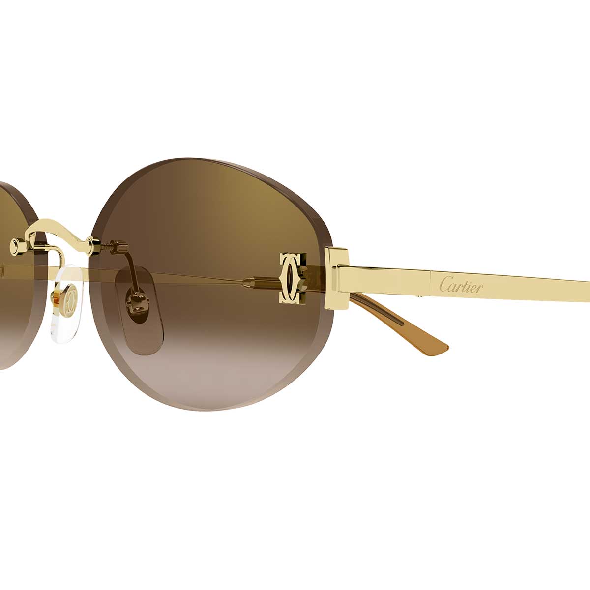 Cartier Occhiali da Sole CT0592S 002 Oro/Marrone Unisex 3