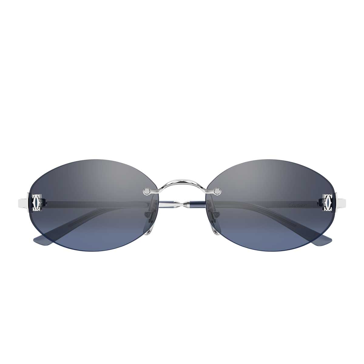 Cartier Occhiali da Sole CT0592S 005 Argento/Blu Unisex
