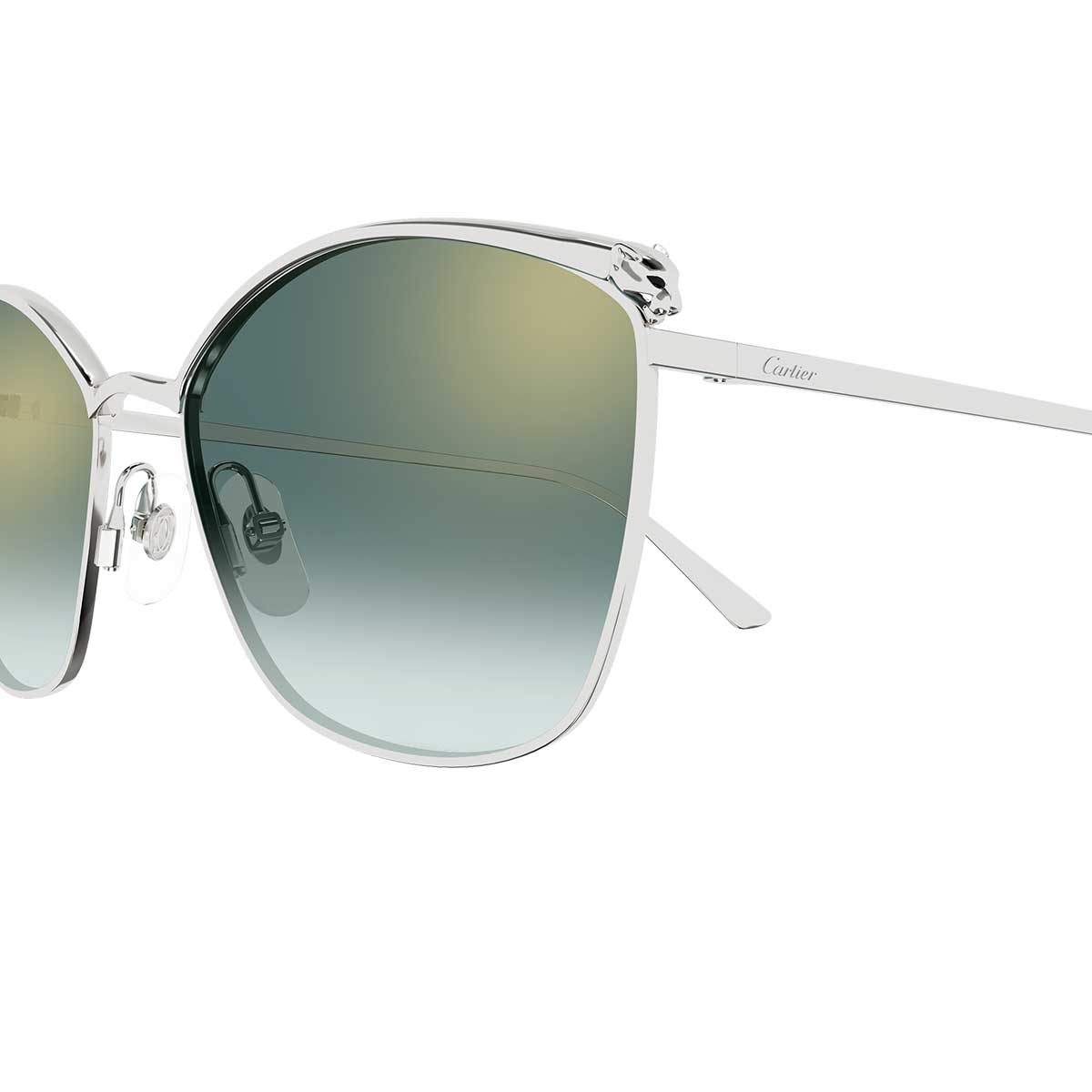 Cartier Occhiali da Sole CT0595S 003 Argento/Verde Donna