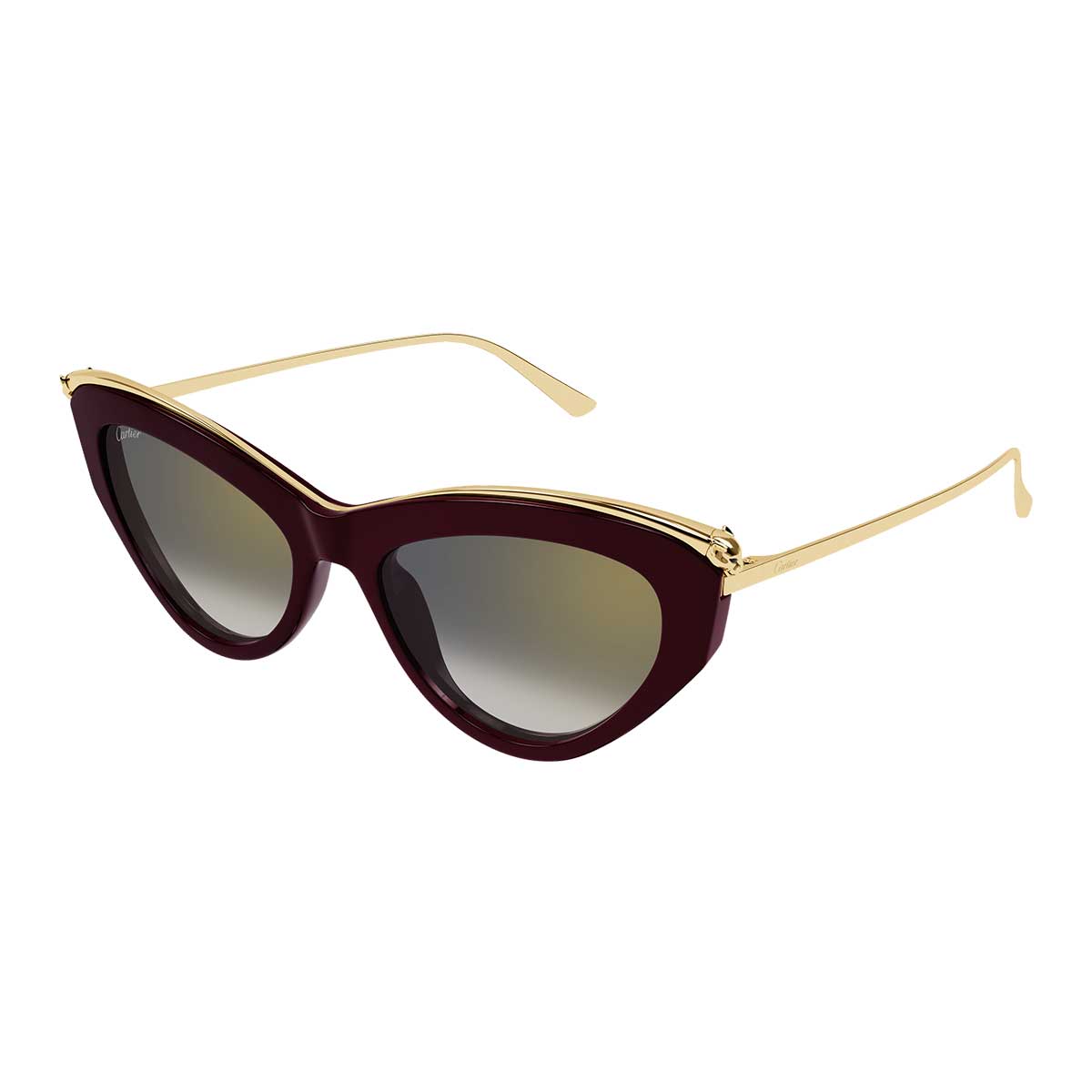 Cartier Occhiali da Sole CT0596S 004 BurgundyOro/Grigio Donna
