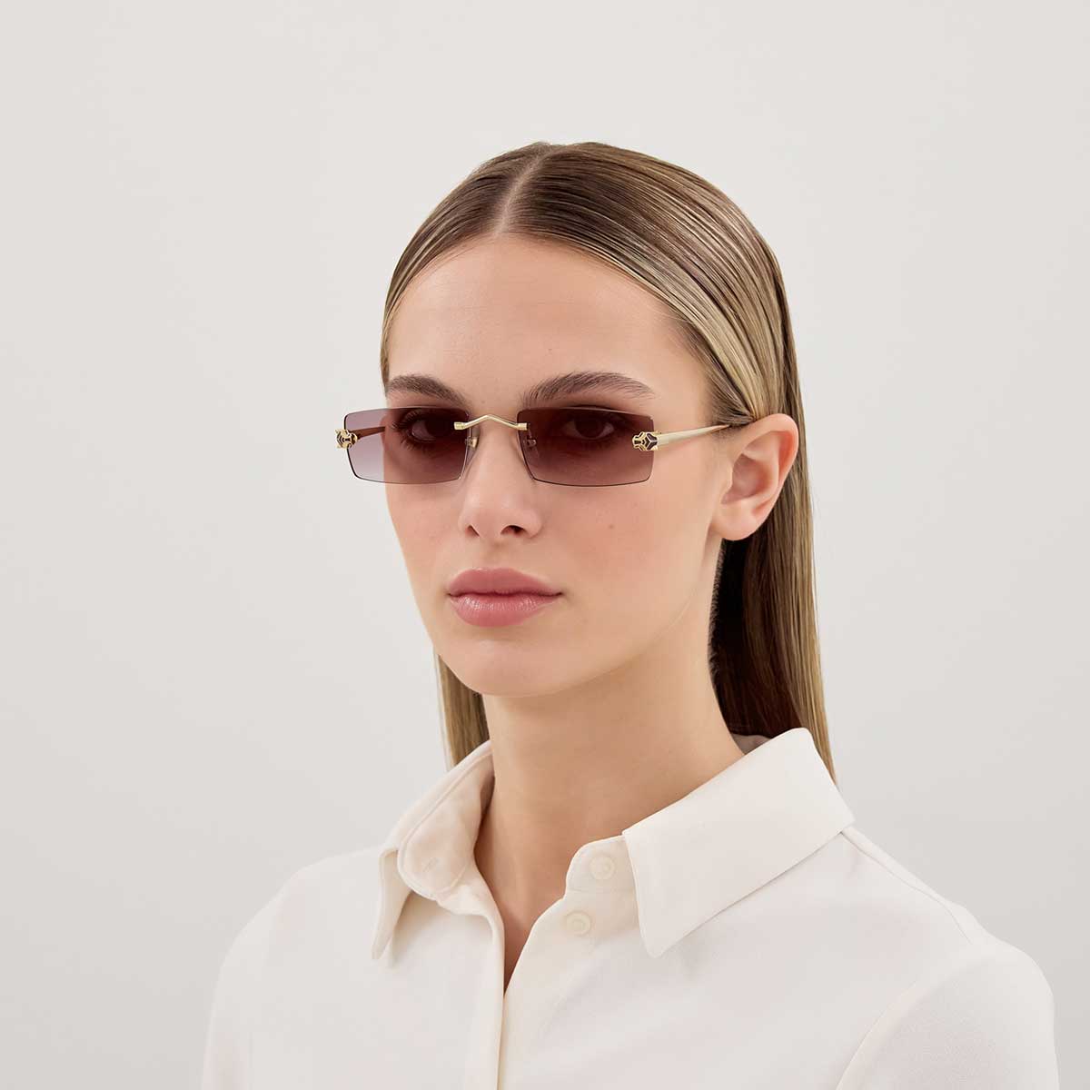 Cartier Occhiali da Sole CT0598S 005 Oro/Viola Unisex