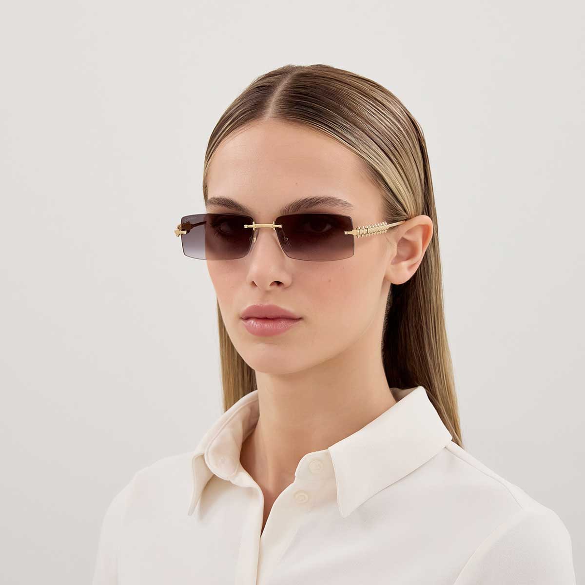 Cartier Occhiali da Sole CT0604S 001 Oro/Grigio Unisex