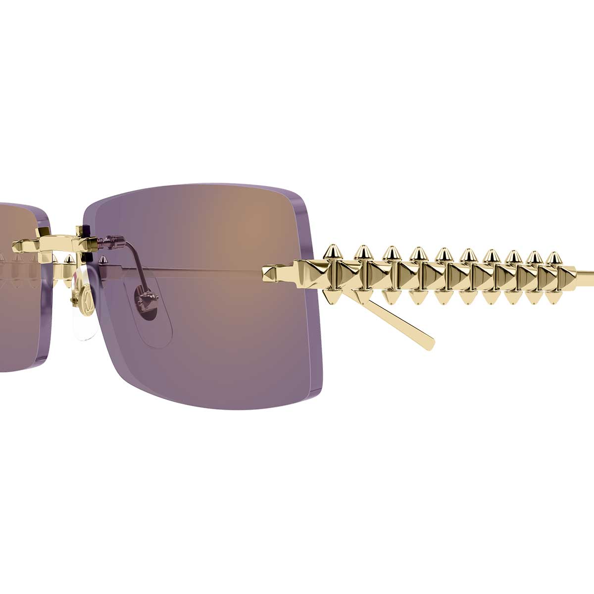 Cartier Occhiali da Sole CT0604S 003 Oro/Viola Unisex