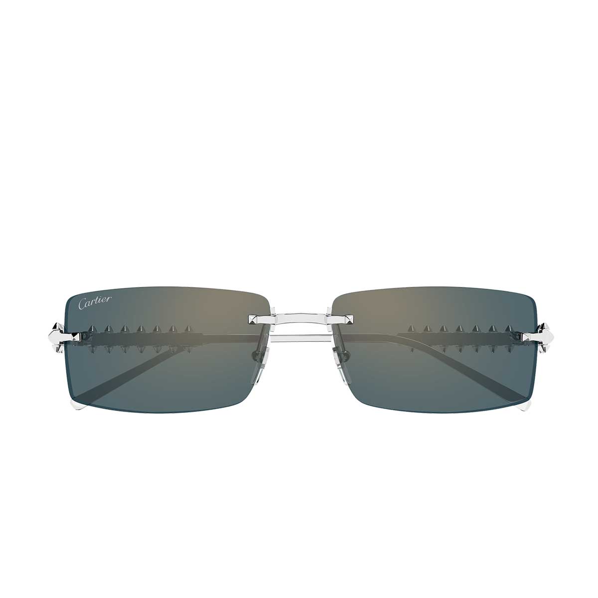 Cartier Occhiali da Sole CT0604S 005 Argento/Verde Unisex