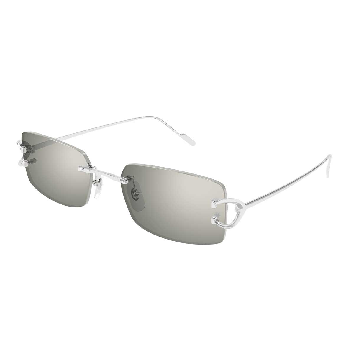 Cartier Occhiali da Sole CT0605S 002 Argento/Argento Uomo