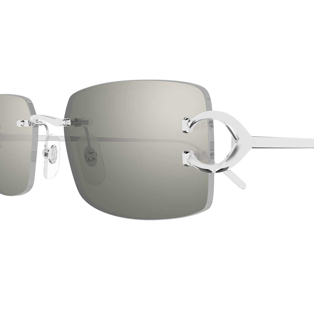 Cartier Occhiali da Sole CT0605S 002 Argento/Argento Uomo