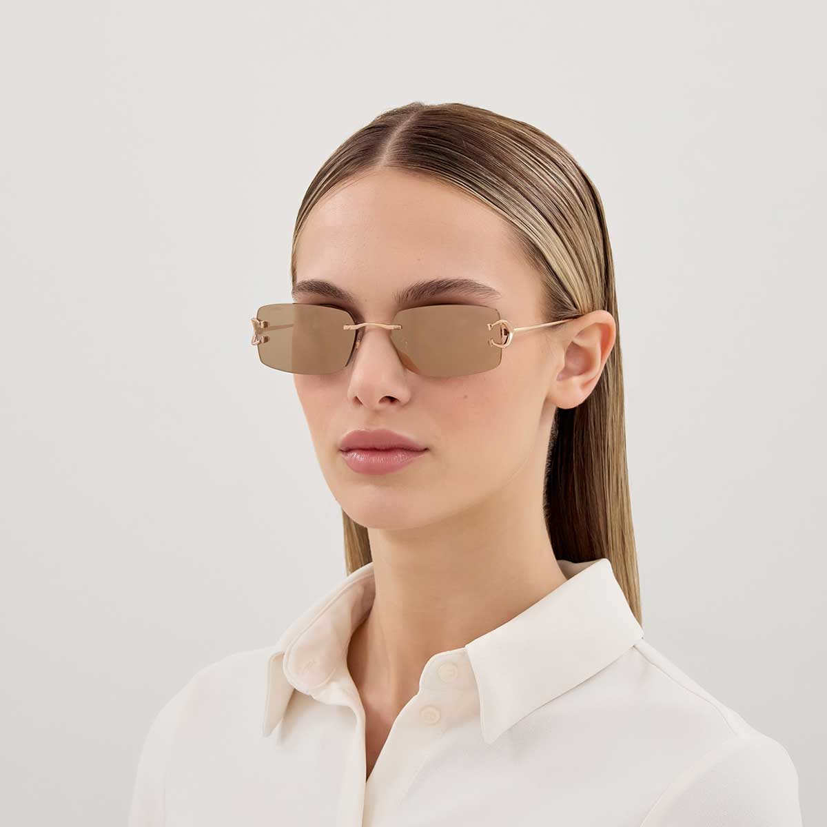 Cartier Occhiali da Sole CT0605S 003 Bronzo/Oro Uomo