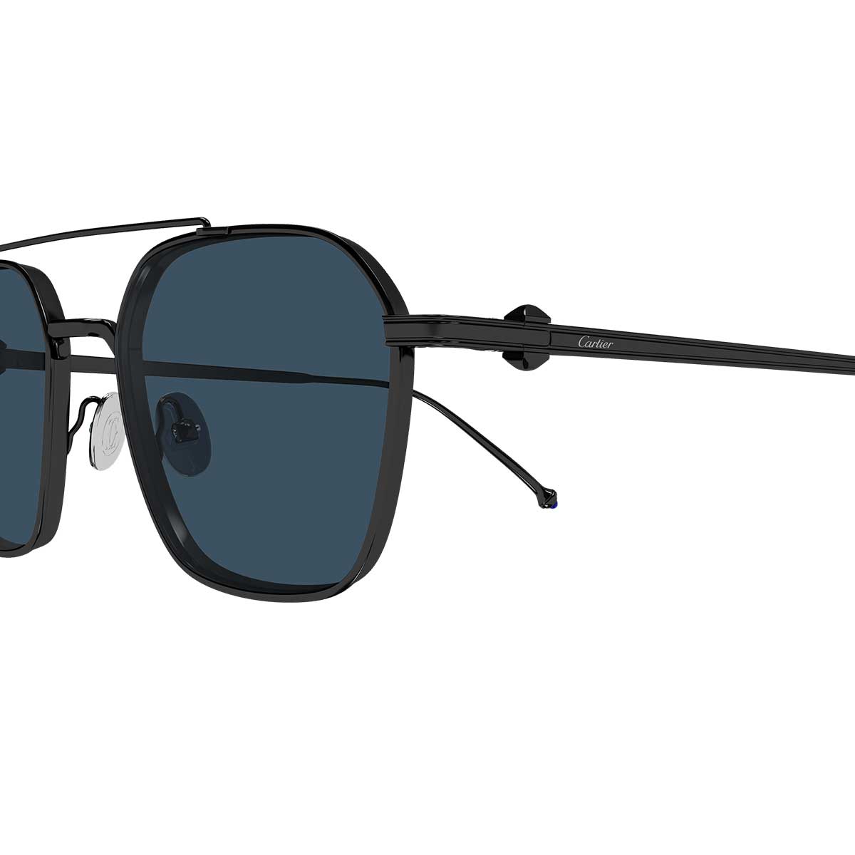 Cartier Occhiali da Sole CT0618S 004 Nero/Blu Uomo