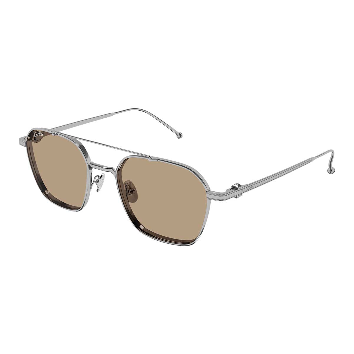 Cartier Occhiali da Sole CT0618S 005 Rutenio/Marrone Uomo