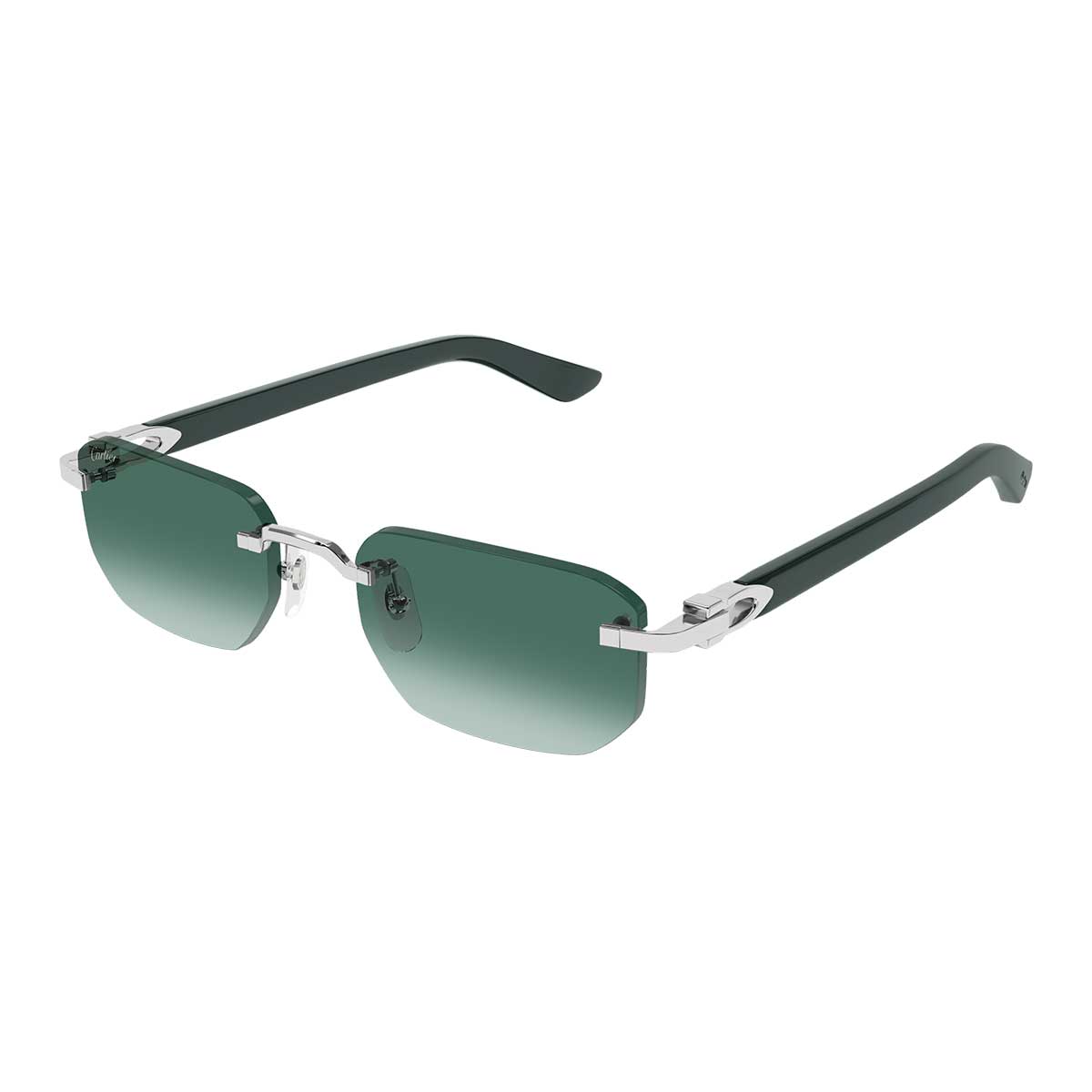 Cartier Occhiali da Sole CT0622S 003 ArgentoVerde/Verde Uomo