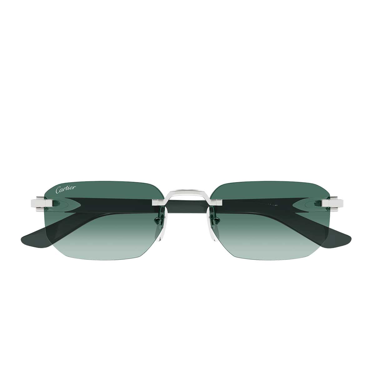 Cartier Occhiali da Sole CT0622S 003 ArgentoVerde/Verde Uomo