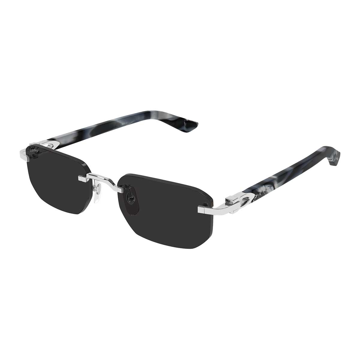 Cartier Occhiali da Sole CT0622S 005 ArgentoGrigio/Grigio Uomo