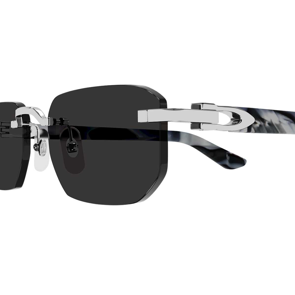 Cartier Occhiali da Sole CT0622S 005 ArgentoGrigio/Grigio Uomo