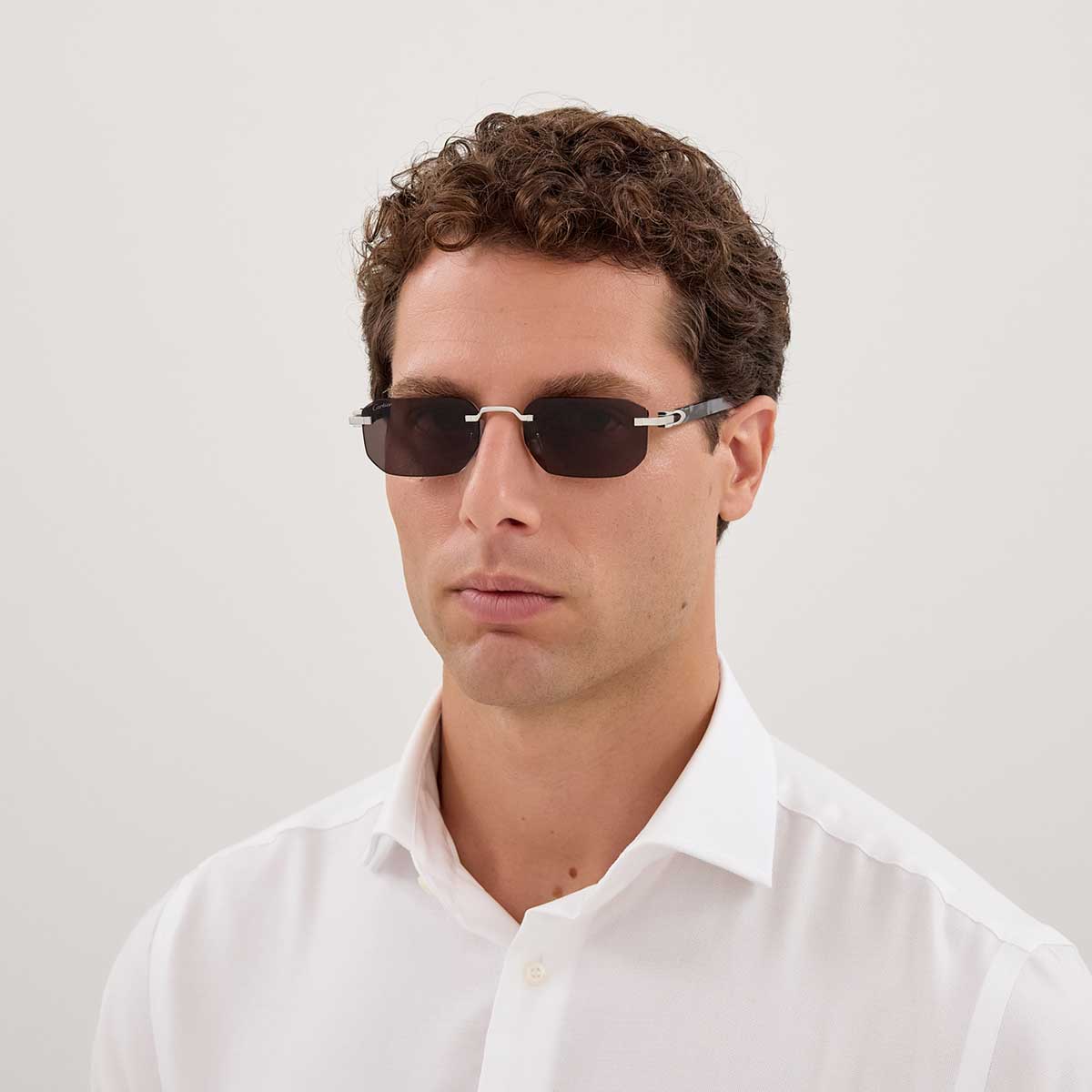 Cartier Occhiali da Sole CT0622S 005 ArgentoGrigio/Grigio Uomo