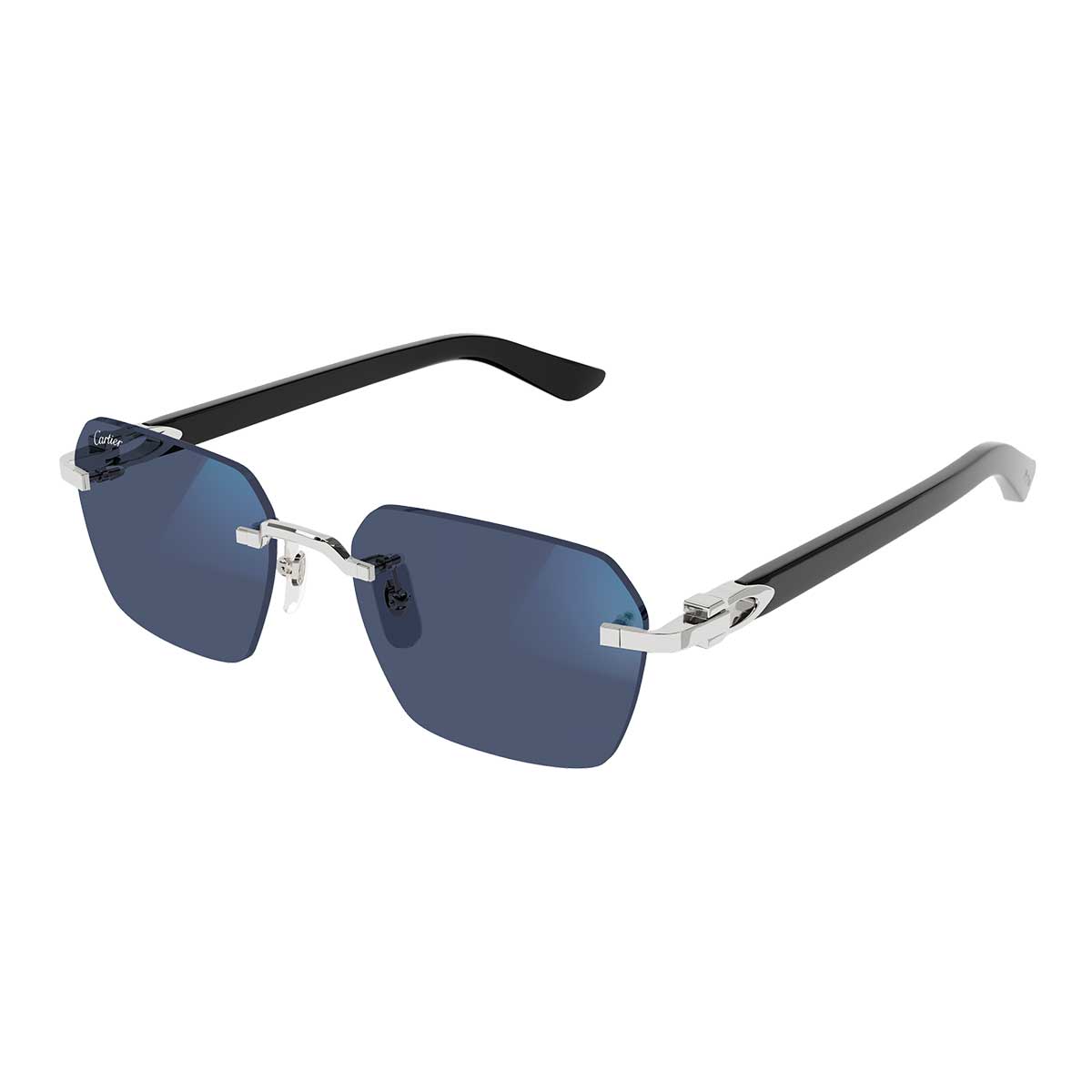 Cartier Occhiali da Sole CT0623S 001 ArgentoNero/Trasparente Uomo
