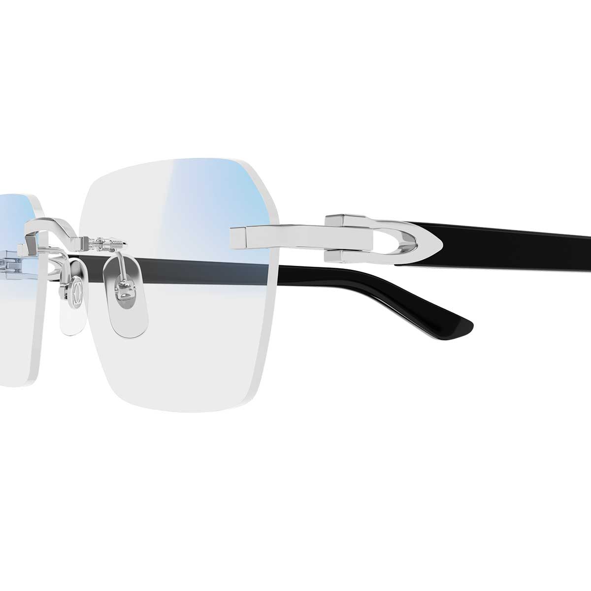 Cartier Occhiali da Sole CT0623S 001 ArgentoNero/Trasparente Uomo