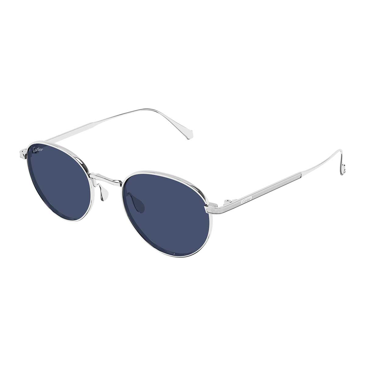 Cartier Occhiali da Sole CT0626S 011 Argento/Blu Unisex 2