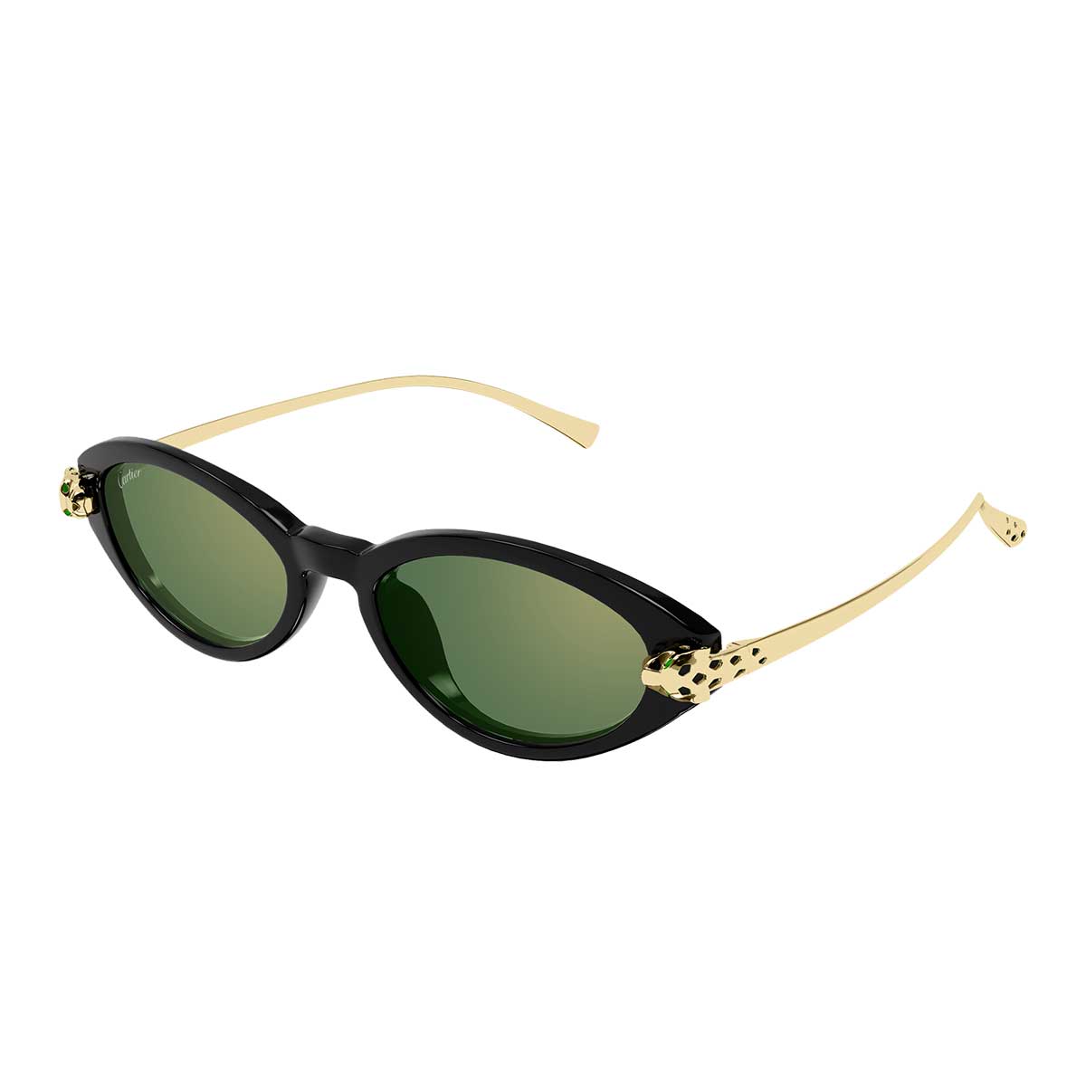 Cartier Occhiali da Sole CT0634S 004 NeroOro/Verde Donna