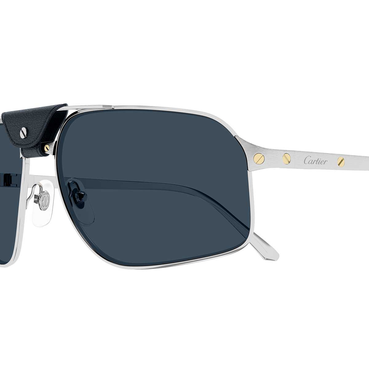 Cartier Occhiali da Sole CT0651S 002 Argento/Blu Uomo