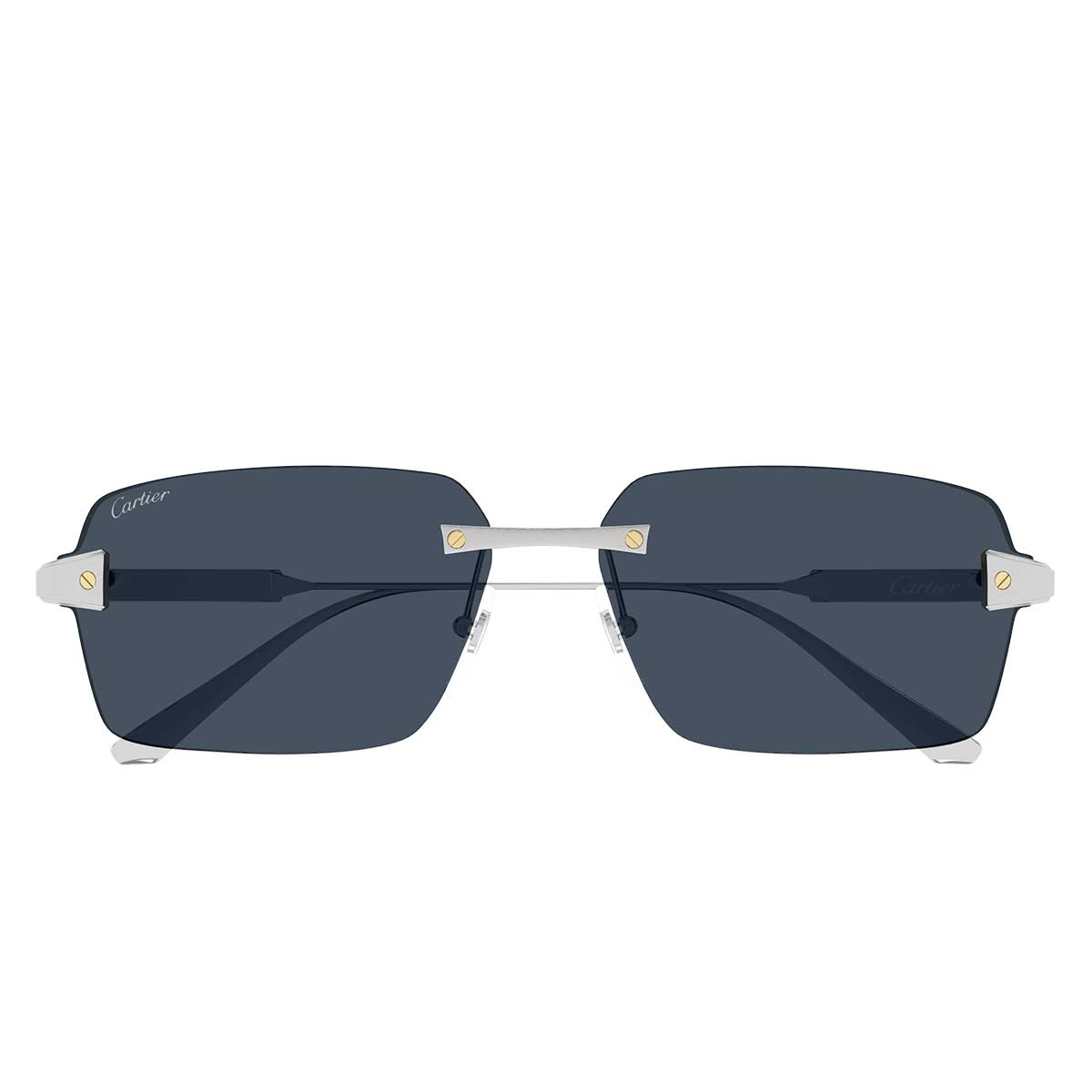 Cartier Occhiali da Sole CT0652S 002 Argento/Blu Uomo