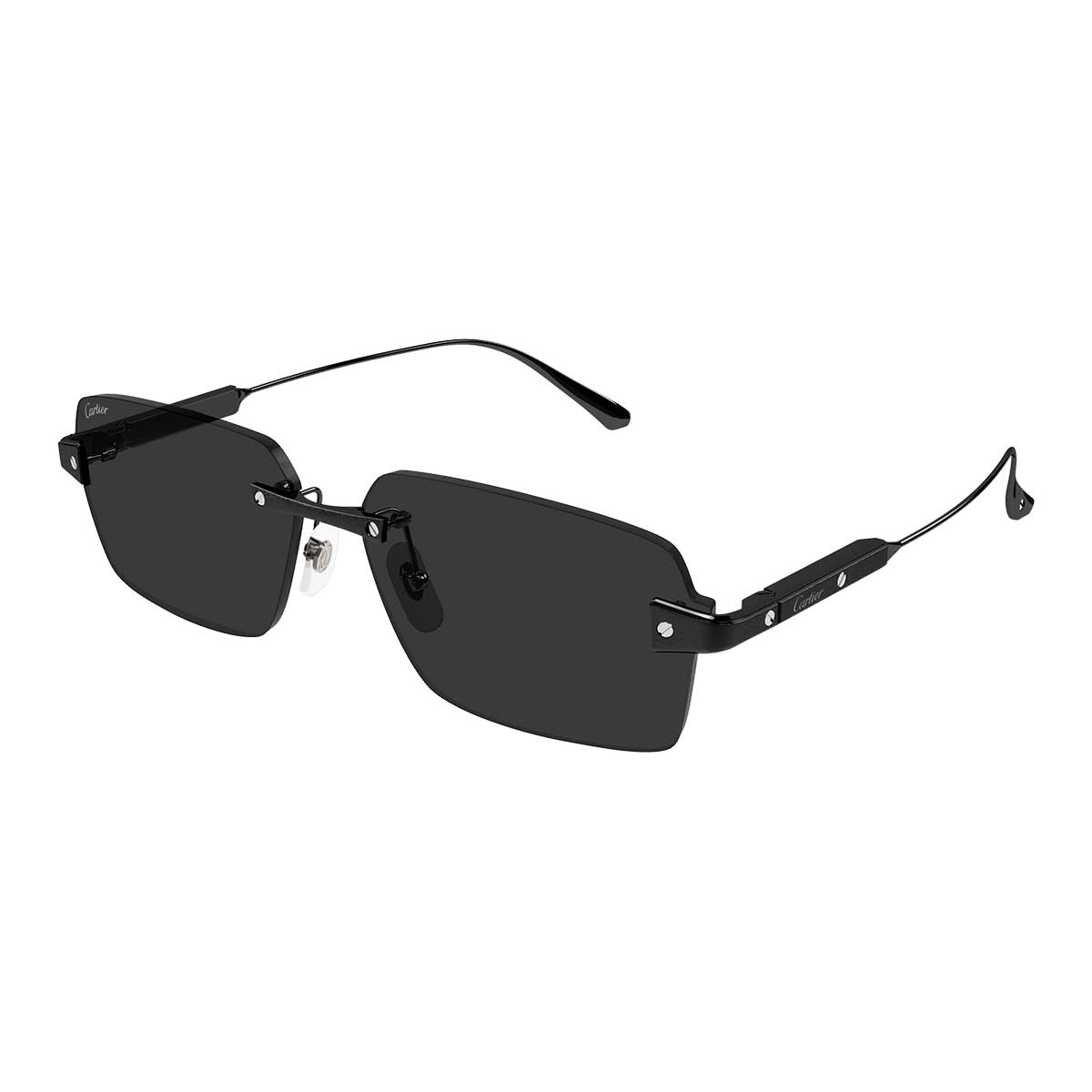 Cartier Occhiali da Sole CT0652S 003 Nero/Grigio Fumo Uomo 2