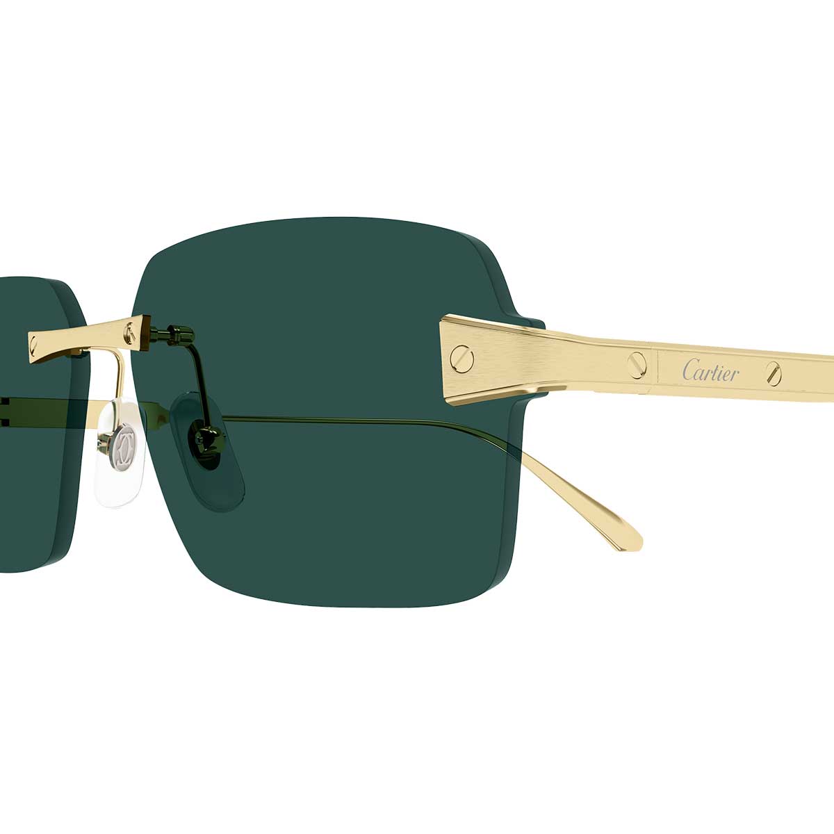 Cartier Occhiali da Sole CT0652S 004 Oro/Verde Uomo 3