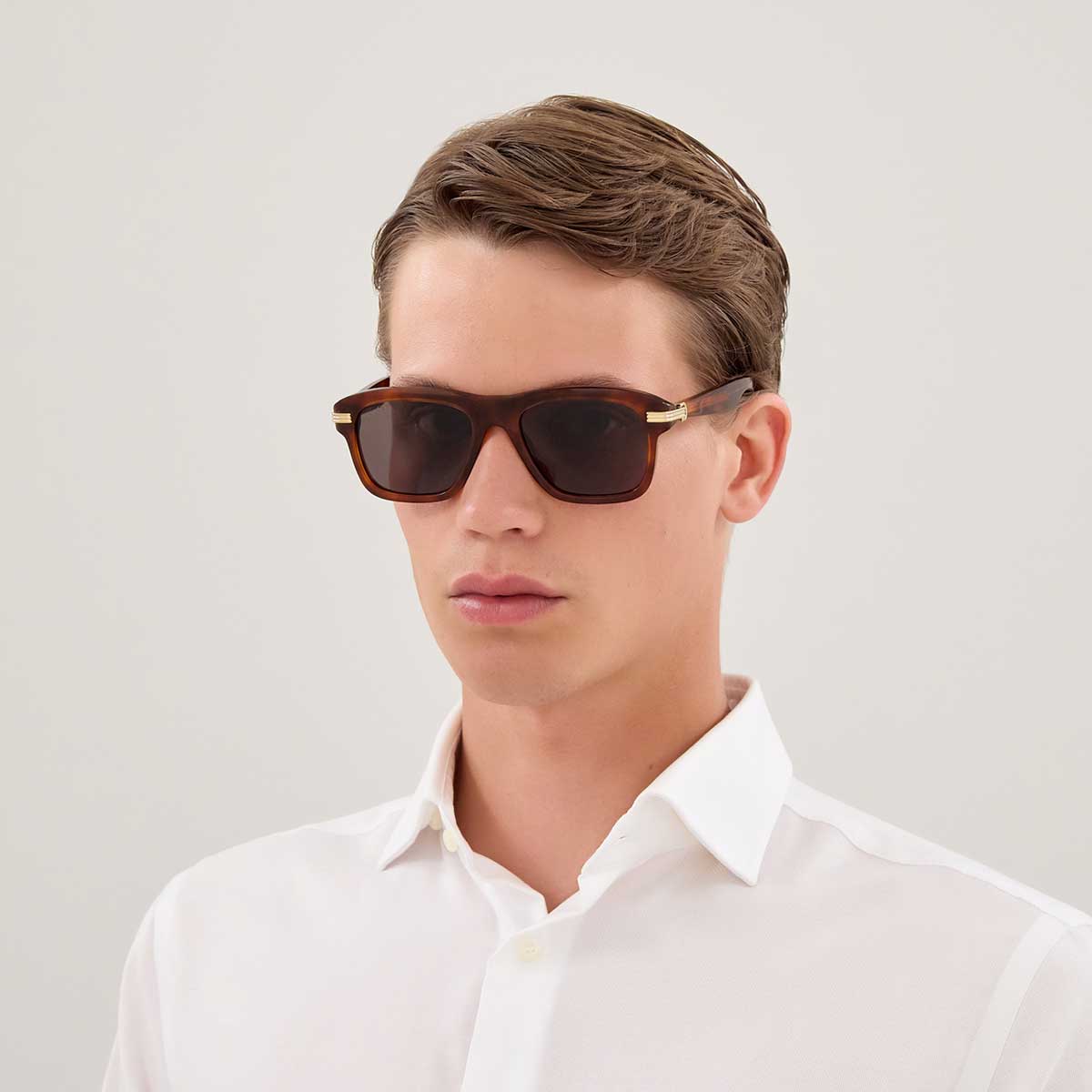 Cartier Occhiali da Sole CT0657S 004 Marrone/Grigio Uomo 4