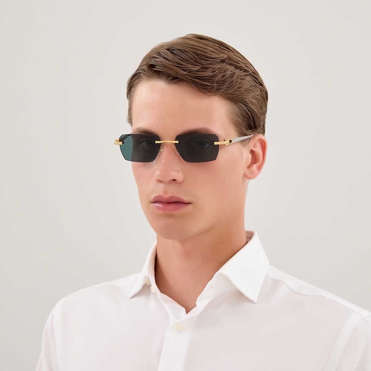 Cartier Occhiali da Sole CT0660S 002 OroArgento/Verde Uomo 4
