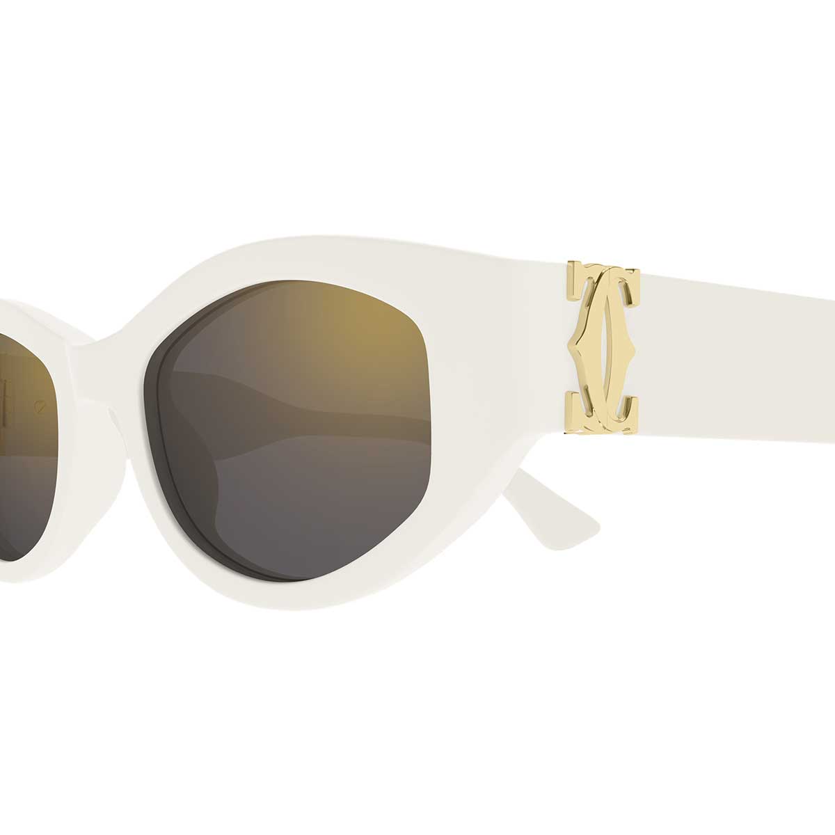 Cartier Occhiali da Sole CT0667S 004 Bianco/Grigio Donna 3