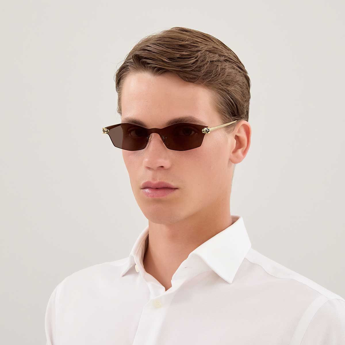 Cartier Occhiali da Sole CT0678S 001 Oro/Grigio Unisex