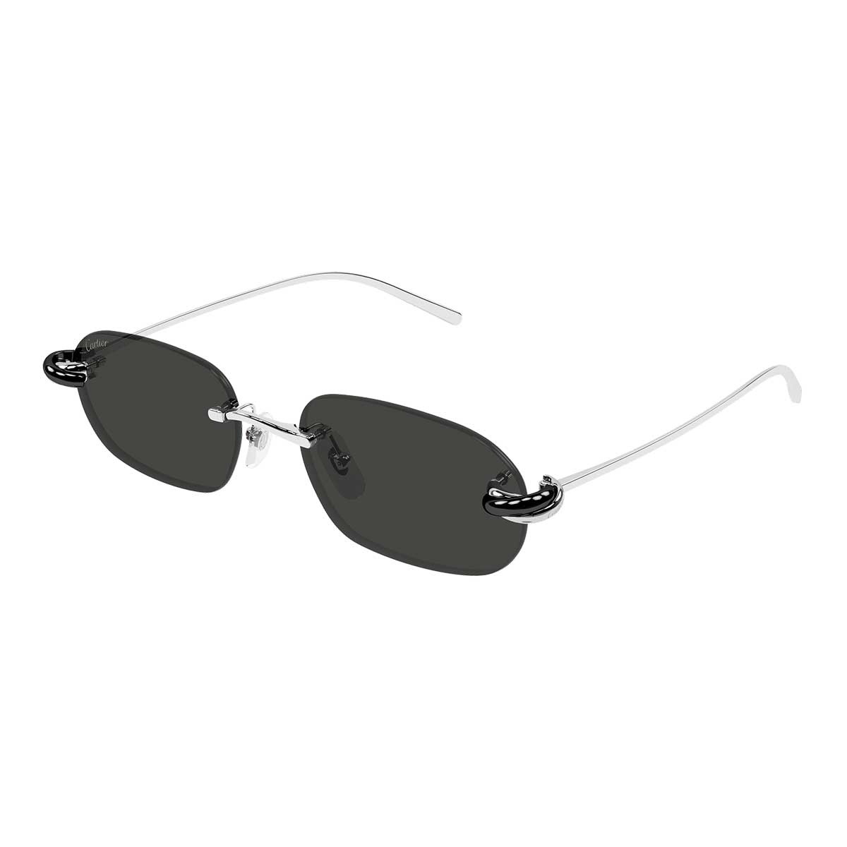 Cartier Occhiali da Sole CT0686S 001 Argento/Grigio Unisex 2