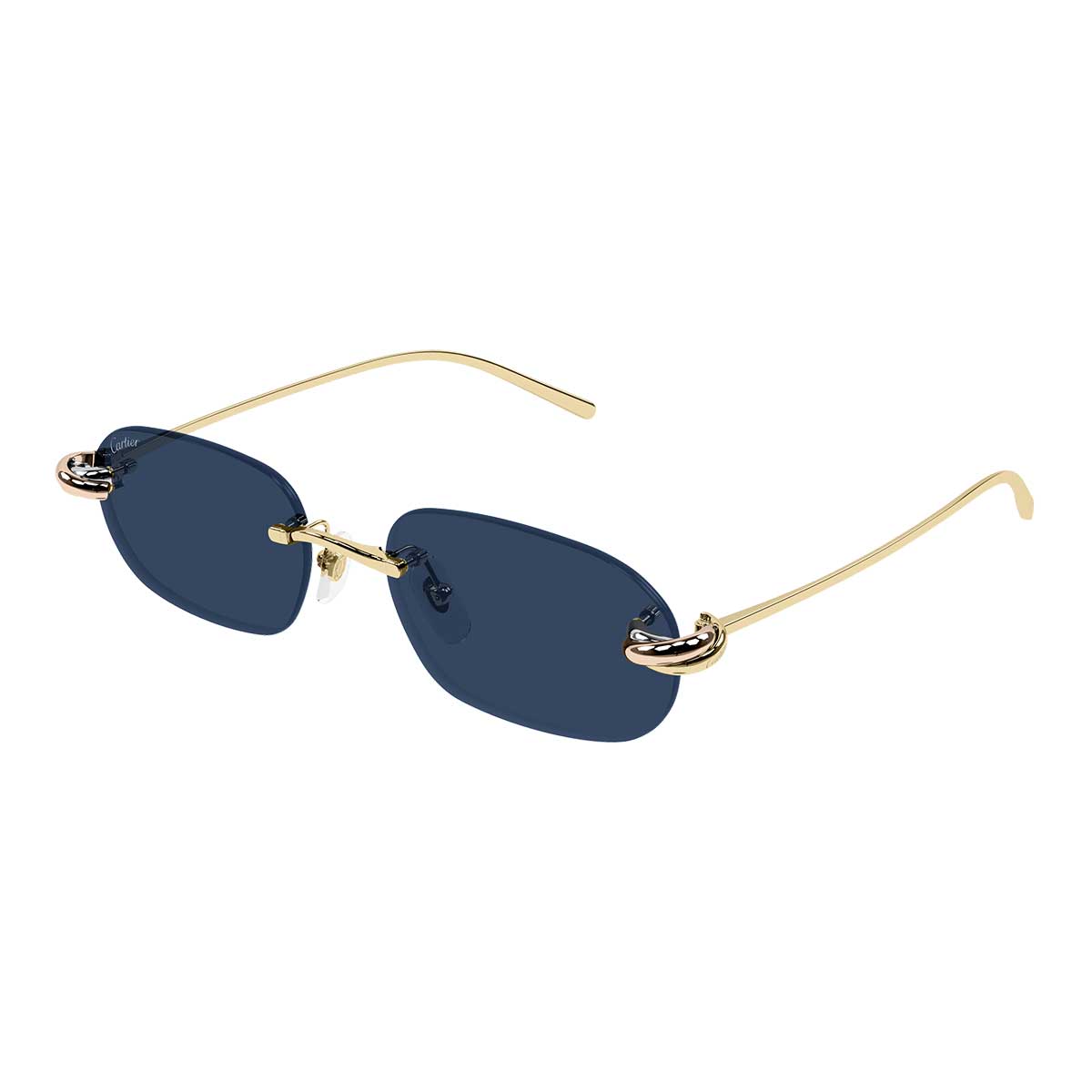 Cartier Occhiali da Sole CT0686S 002 Oro/Blu Unisex 2