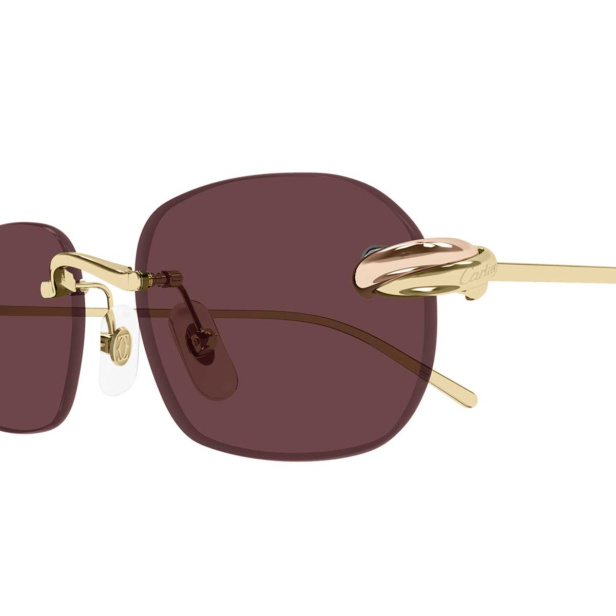 Cartier Occhiali da Sole CT0686S 004 Oro/Rosso Unisex 3