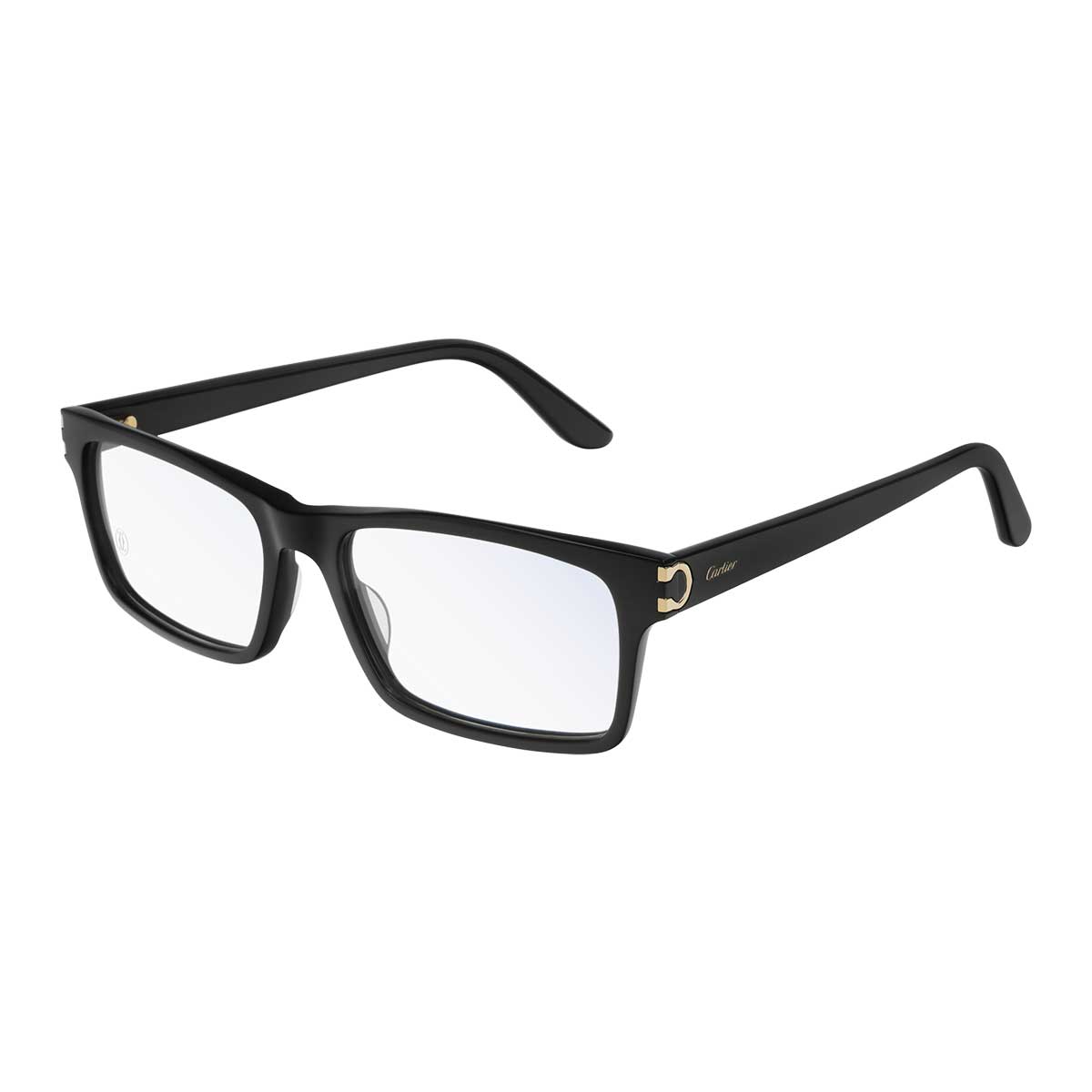 Cartier Occhiali da Vista CT0005O 010 Nero/Trasparente Uomo
