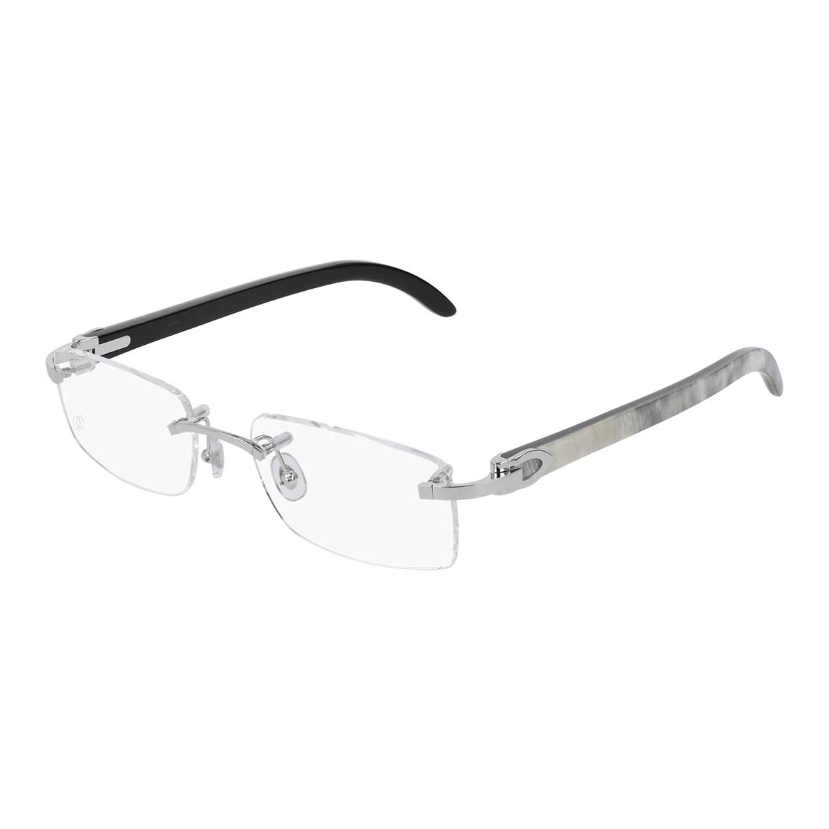 Cartier Occhiali da Vista CT0046O 002 ArgentoBianco/Trasparente Unisex