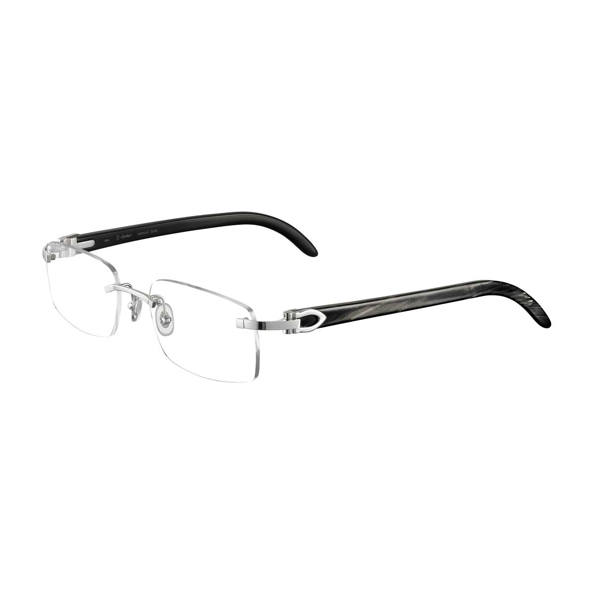 Cartier Occhiali da Vista CT0049O 002 ArgentoNero/Trasparente Unisex