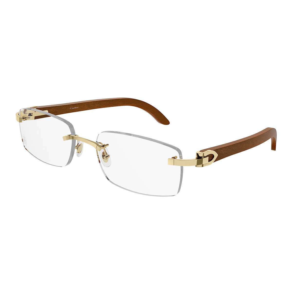 Cartier Occhiali da Vista CT0052O 008 OroMarrone/Trasparente Unisex 2