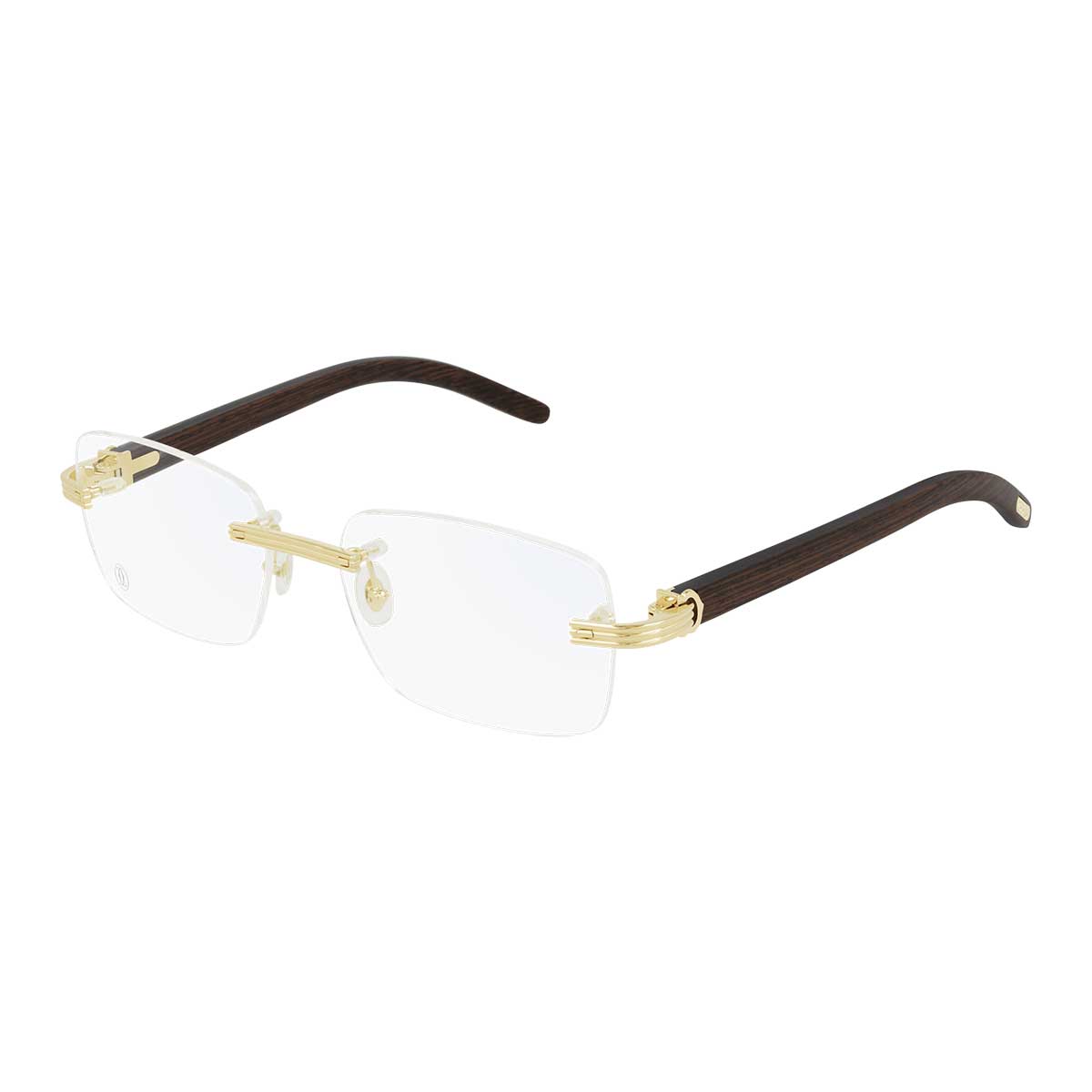Cartier Occhiali da Vista CT0286O 002 OroMarrone/Trasparente Uomo